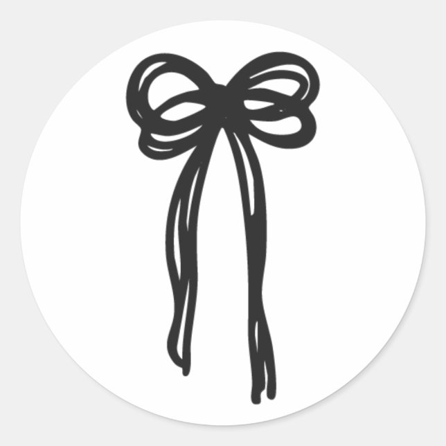 Drawn Together Ribbon Wedding Classic Round Sticker (Front)