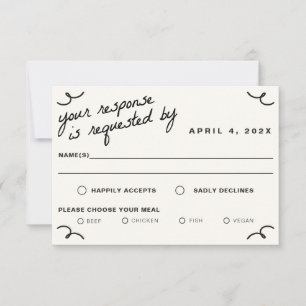 Drawn Together Wedding RSVP Card
