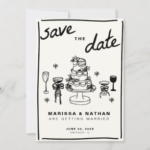 Drawn Together Wedding Save The Date