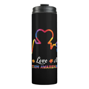 Drawstring closurelive, love, accept, autism, awar thermal tumbler