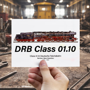 DRB Class 01.10 Deutsche Reichsbahn Steam Train Postcard