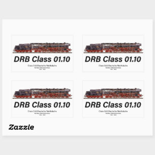 DRB Class 01.10 Deutsche Reichsbahn Steam Train Rectangular Sticker