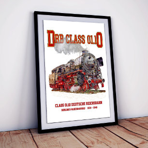 DRB Class 01.10 Steam Train. Deutsche Reichsbahn Poster