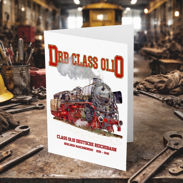 DRB Class 01.10 Steam Train. Deutsche Reichsbahn Thank You Card (DRB Class 01.10 Steam Train. Deutsche Reichsbahn. Thank You Card )