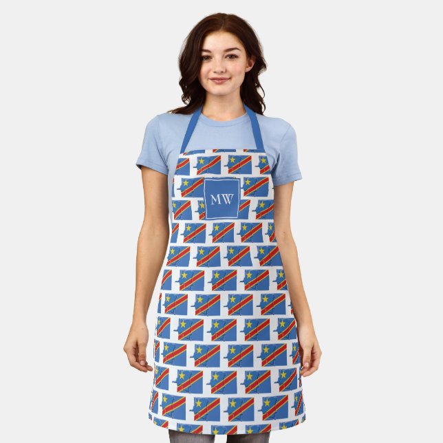 DRC CONGO FLAG | Monogram | Congolese Apron (Worn)