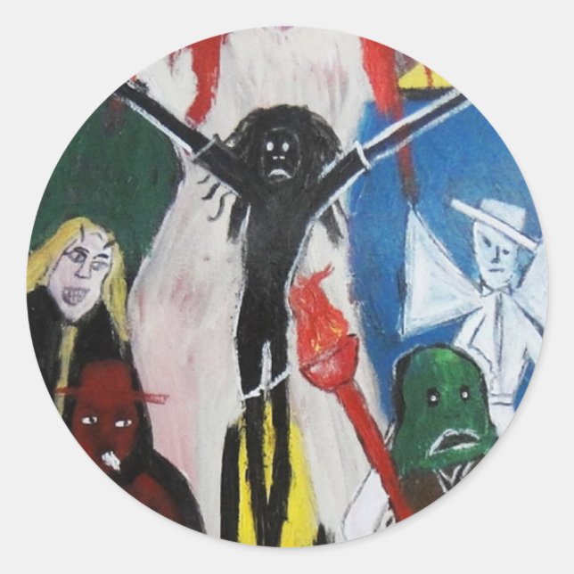 DREAD AS RED HEAD JESUS CLASSIC ROUND STICKER (Front)