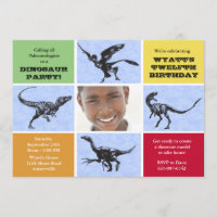 Dreadful Dinosaurs Photo Birthday Party Invitation