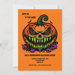 Dreadful Jack-O-Lantern Halloween Invitation