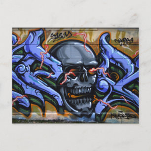 Dreadful Skull With Burning Eyes Postcard