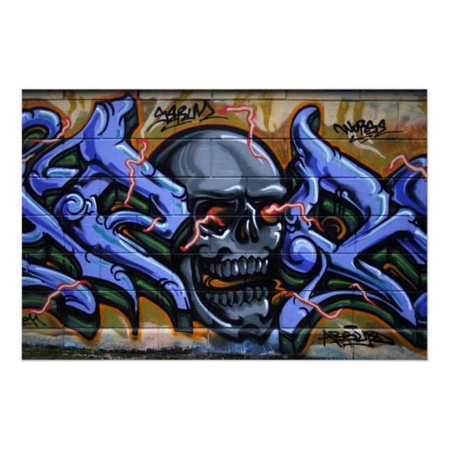 Dreadful Skull With Burning Eyes Poster (Front)