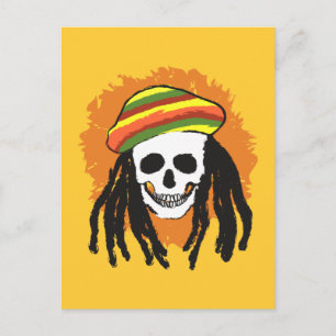 Dreadlock skull postcard