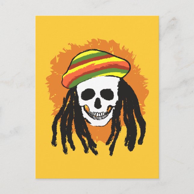 Dreadlock skull postcard (Front)