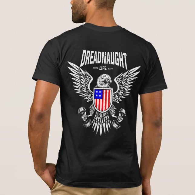 Dreadnaught Eagle Flag (colour) Logo T-Shirt (Back)