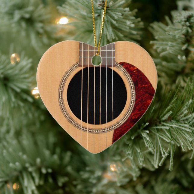 Dreadnought Acoustic 6 String Guitar Ceramic Ornament (Tree)