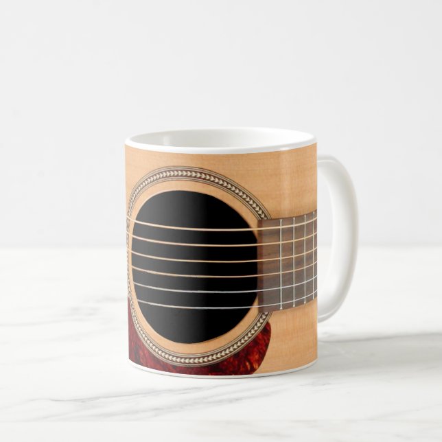 Dreadnought Acoustic 6 String Guitar Coffee Mug (Front Right)