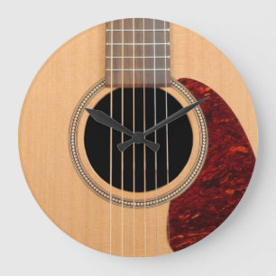 Dreadnought Acoustic 6 String Guitar Large Clock