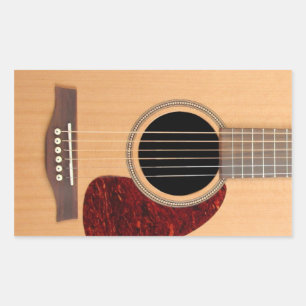 Dreadnought Acoustic 6 String Guitar Rectangular Sticker