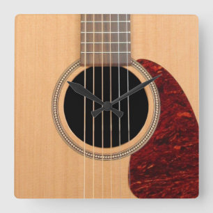 Dreadnought Acoustic 6 String Guitar Square Wall Clock