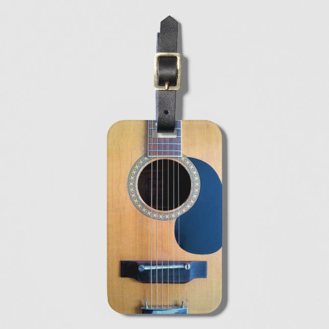 Dreadnought Acoustic Guitar Luggage Tag (Front Vertical)