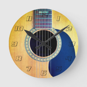 Dreadnought Acoustic Guitar Round Clock