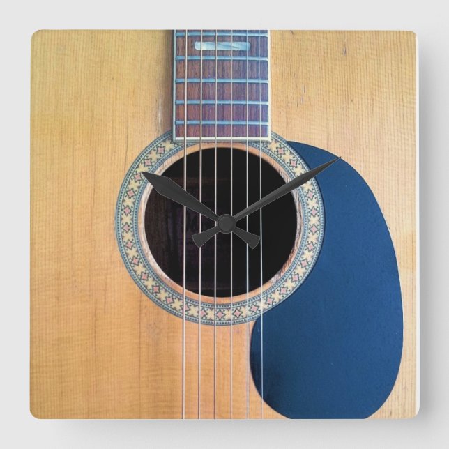 Dreadnought Acoustic Guitar Square Wall Clock (Front)