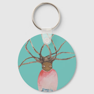 Dreads, sweater and jeans key ring