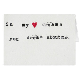 Dream about me card