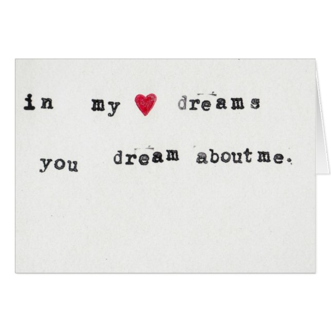 Dream about me card (Front Horizontal)