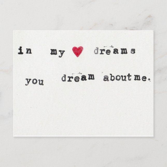 dream about me postcard (Front)