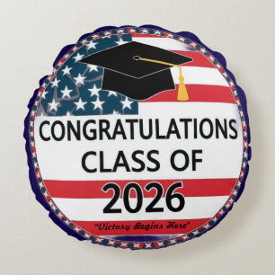 "Dream Achieve Graduate" Round Cushion