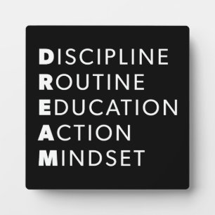 Dream Acronym - Grind, Gym, Hustle, Success, Motiv Plaque