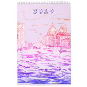 Dream and travel around cities calendar