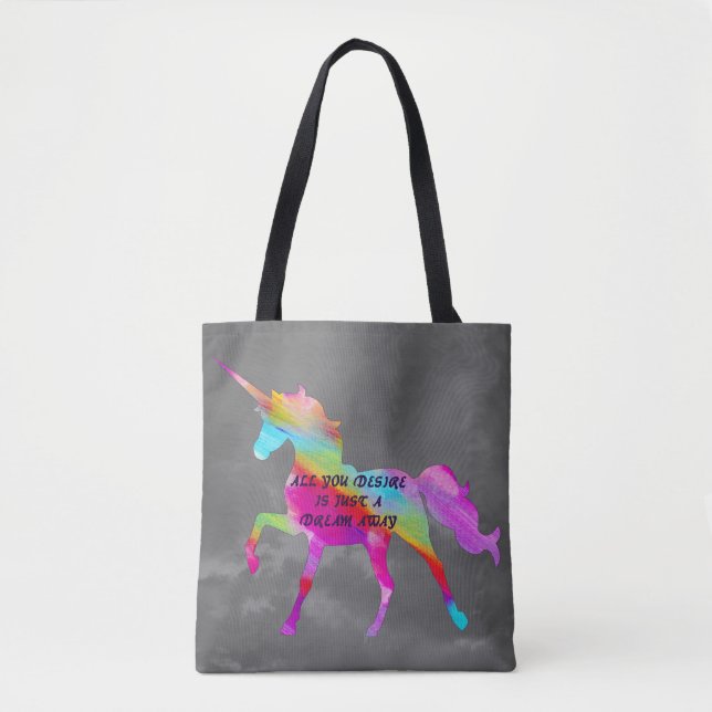 Dream Away Unicorn Tote Bag (Front)