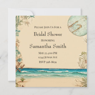 Dream Beach Themed Wedding Bridal Shower Invitation