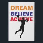Dream Believe Achieve Basketball Pop Art Faux Canvas Print<br><div class="desc">Motivational quotes art posters and prints - Dream,  Believe,  Achieve - It Always Seems Impossible Until It Is Done</div>