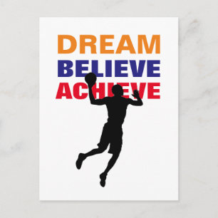 Dream Believe Achieve Basketball Pop Art Postcard