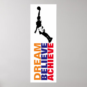 Dream Believe Achieve Basketball Pop Art Poster