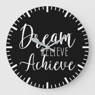 Dream, Believe, Achieve - Gym, Hustle, Success Large Clock