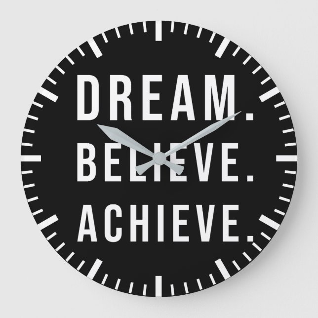 Dream Believe Achieve - Gym, Hustle, Success Large Clock (Front)