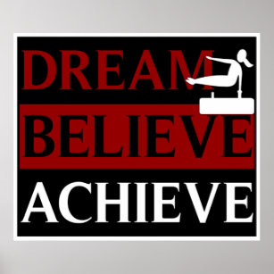 Dream Believe Achieve Gymnastics Poster