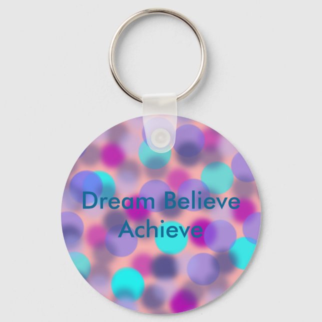 Dream believe Achieve keychain(Green) Key Ring (Front)