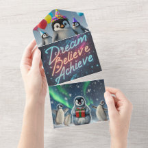 "Dream Believe Achieve" Kids' Invitation Card
