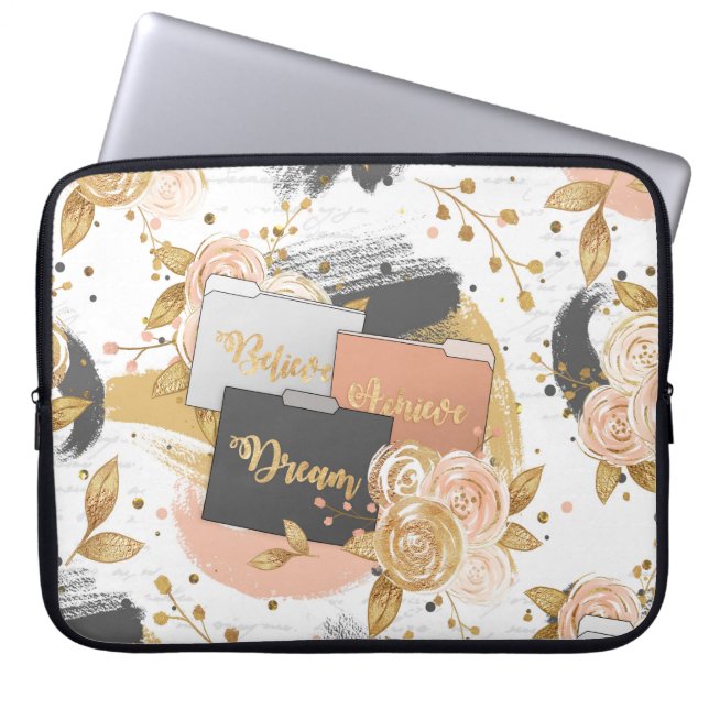 Dream, Believe, Achieve Laptop Electronics Sleeve (Front)
