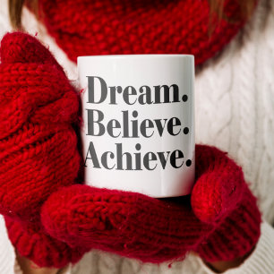 Dream Believe Achieve Life Quote Jumbo Mug