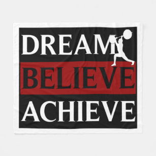 Dream Believe Achieve Weightlifter Fleece Blanket