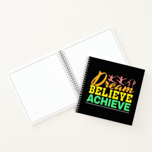 Dream Believe Quote - Women's Gymnastics Notebook