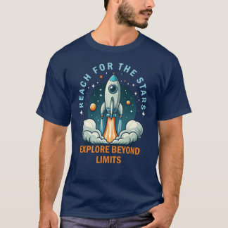 Dream Beyond the Stars Rocket Illustration T-Shirt