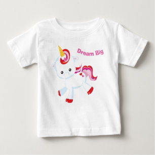 Dream Big Baby Girl PInk Unicorn Baby T-Shirt