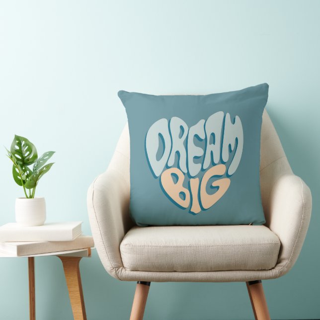 Dream Big: Blue Heart of Success Cushion (Chair)