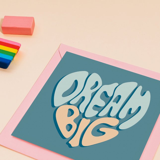 Dream Big: Blue Heart of Success Holiday Card (Creator Uploaded)